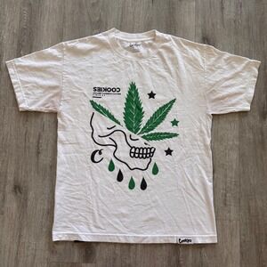 Cookies SF Mens Skull Leaf Graphic T-Shirt White Organic Cannabis Culture Medium
